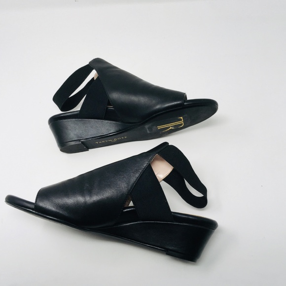 Taryn Rose black slingback wedge sandal Shye 7.5 - Picture 3 of 6